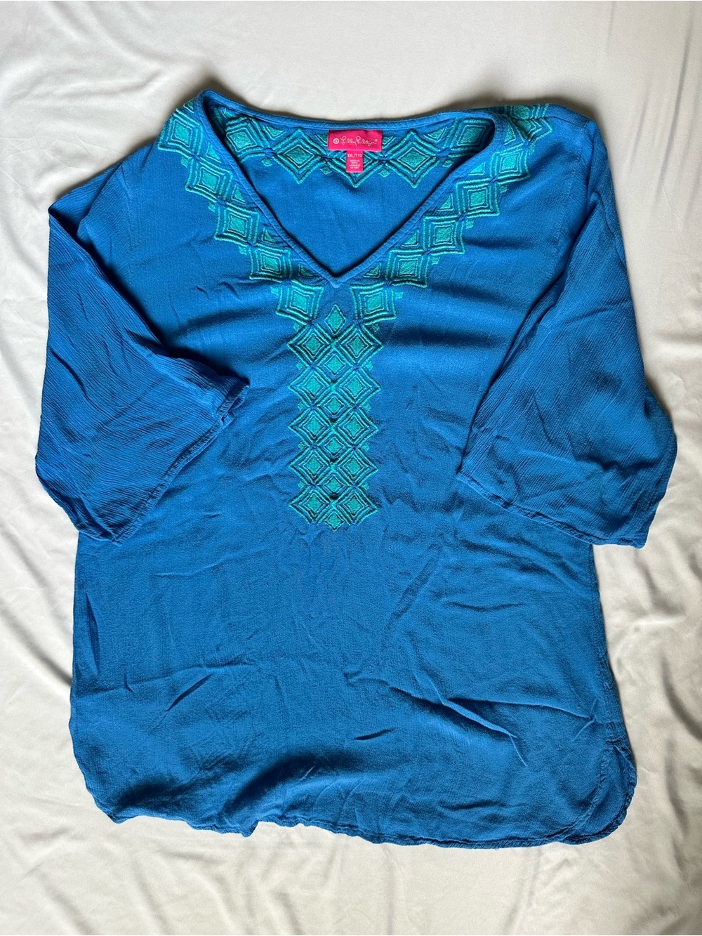 Lilly Pulitzer x Target Tunic Top Gauzy Embroidered Pullover